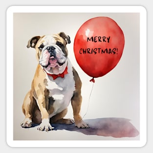 Merry Christmas Bulldog Balloon! Sticker